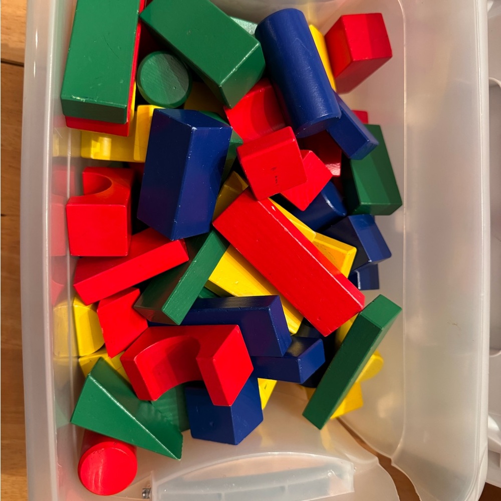 Colorful Wooden Building Blocks Set